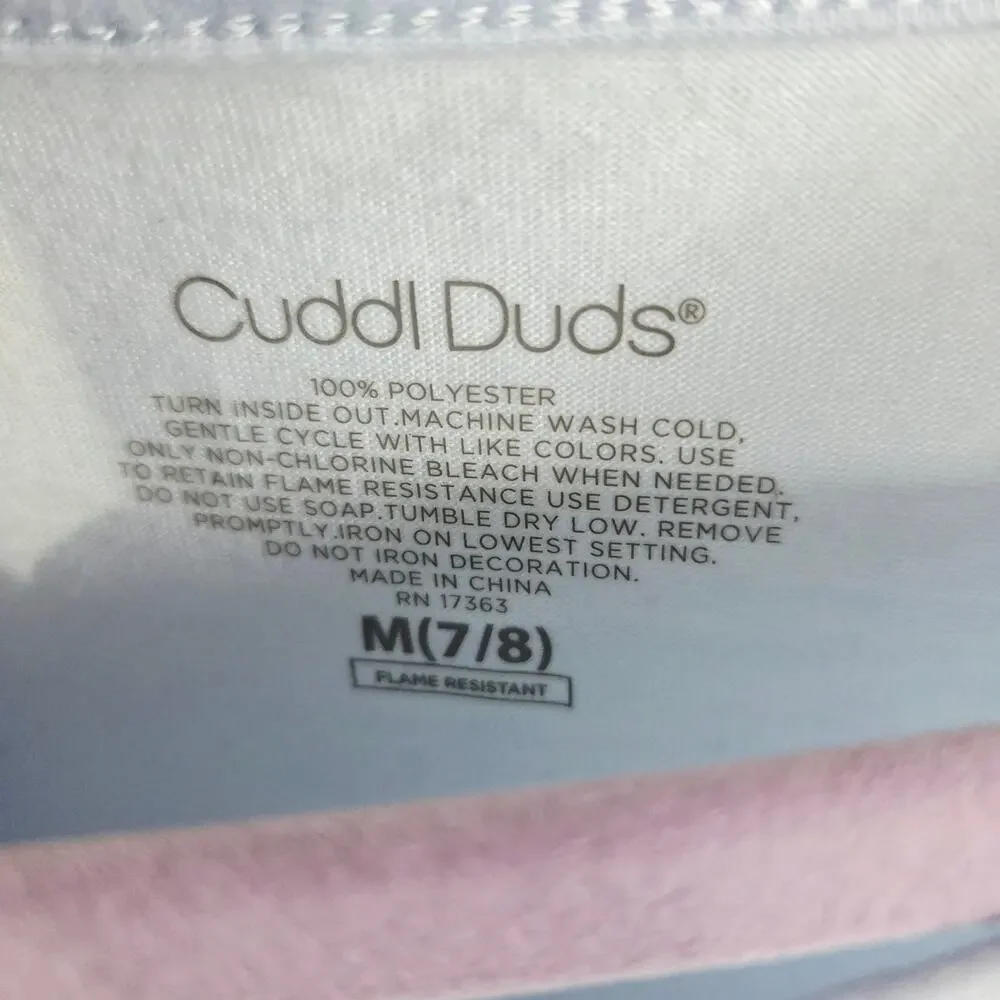 Cuddl Duds Size M Nightgown Pajama Dress Always Dreaming Rainbow Graphic Blue
